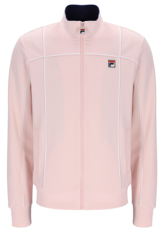 Fila Vintage Armando Track Top in pale lilac and white, featuring a classic athletic design with the Fila logo.