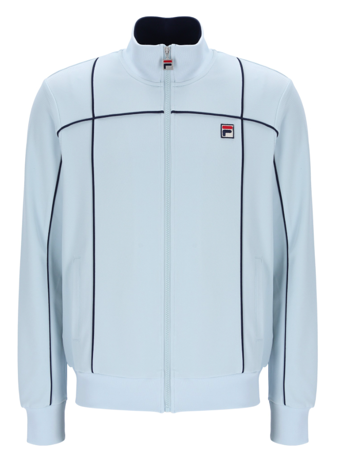 Fila Vintage Armando Track Top in Skyway and Navy with color-block design, featuring a zip-up front and sporty style.