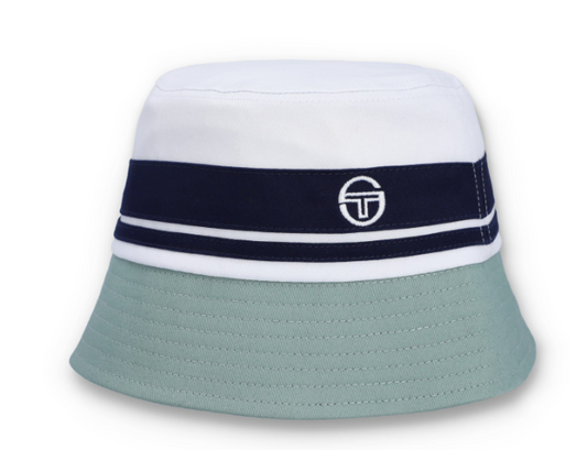 Sergio Tacchini Newsford Bucket Hat White/Navy/Lead