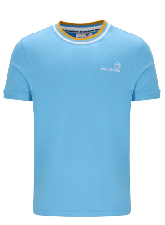 Sergio Tacchini Rainer FC T-Shirt Baltic Sea/White Old Gold