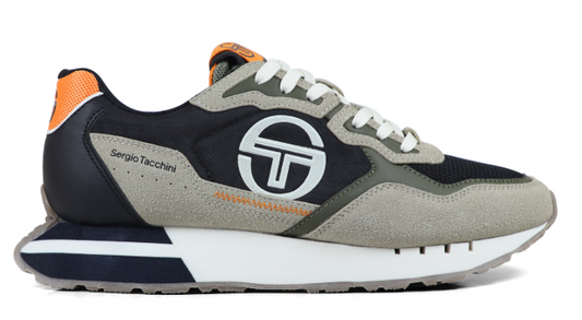 Sergio Tacchini Udine Trainers Black/Khaki/Orange Peel