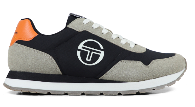 Sergio Tacchini Mile Mix Trainers Black Khaki/Vintage Khaki/Orange Peel