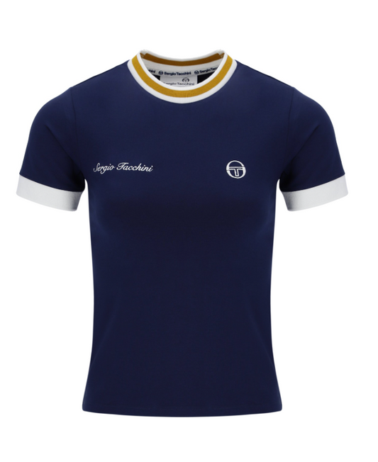 Sergio Tacchini Womens Adella Ringer T-Shirt Navy/Gardenia