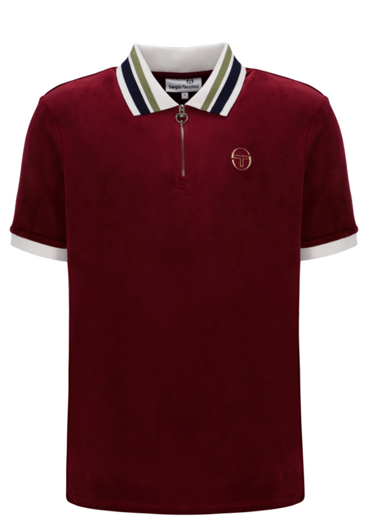 Sergio Tacchini Mahony Velour Polo Rhubarb/Gold