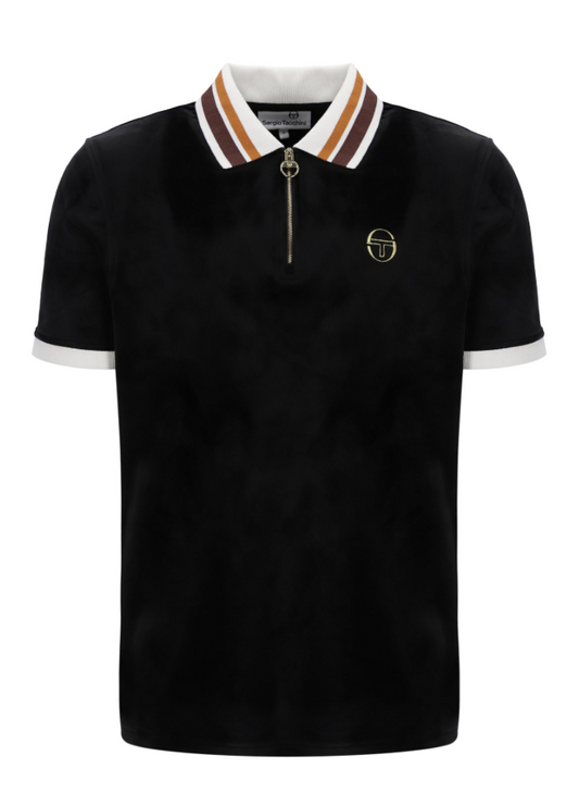 Sergio Tacchini Mahony Velour Polo Black/Gold