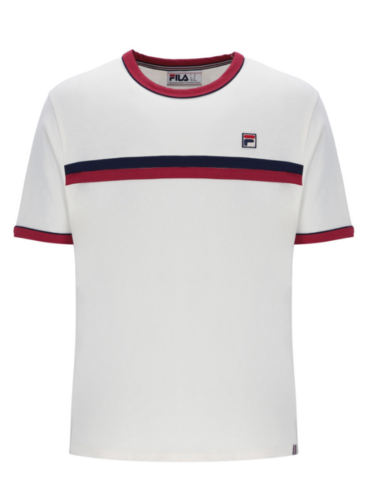 Fila Vintage Rosario T-Shirt With Terry Stripes Gardenia/Garnet/Navy