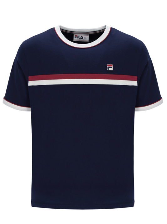 Fila Vintage Rosario T-Shirt With Terry Stripes Navy/Gardenia/Garnet