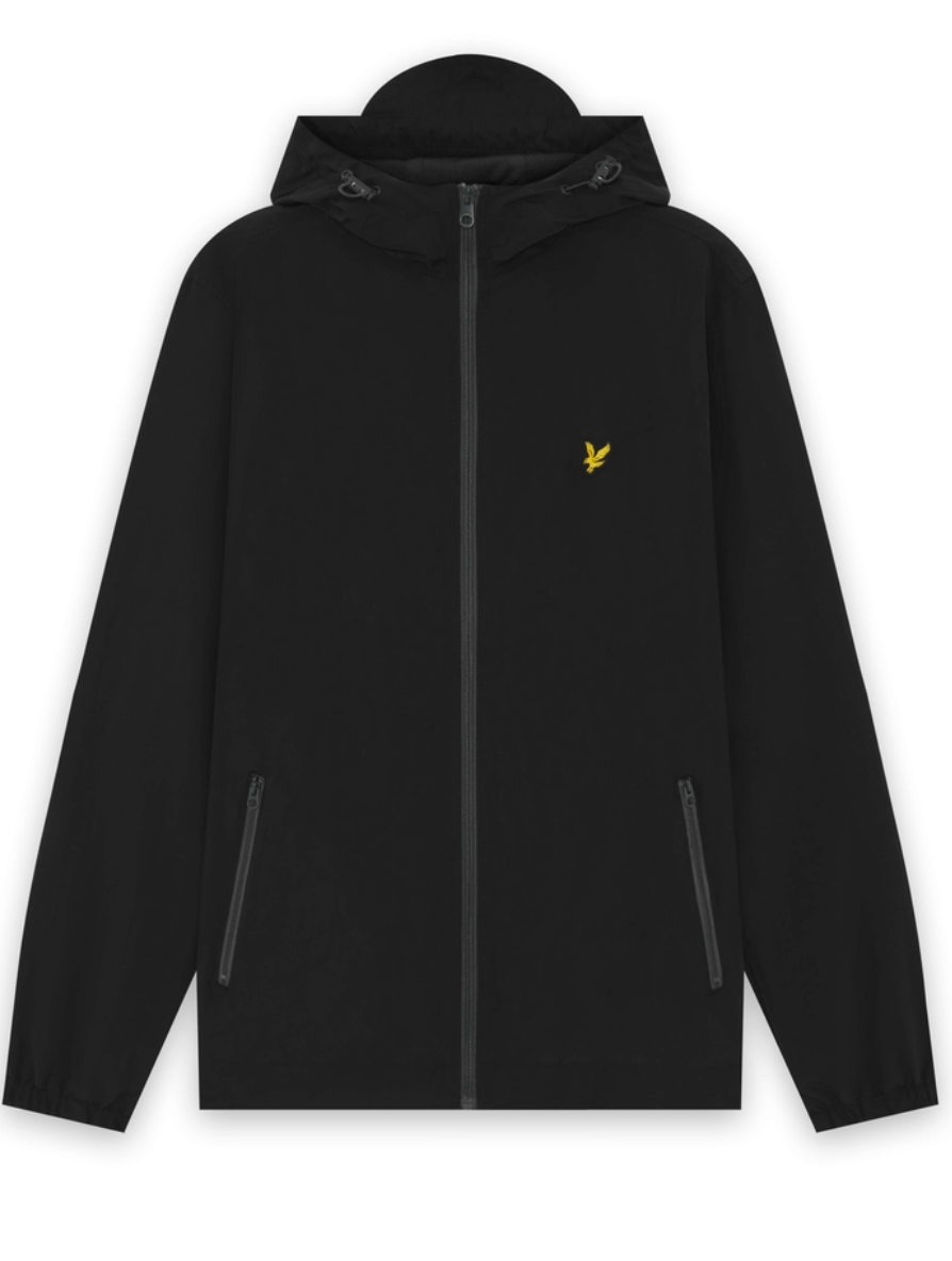 Lyle & Scott Contrast Zip Through Hooded Jacket Jet Black/Gunmetal