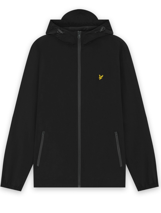 Lyle & Scott Contrast Zip Through Hooded Jacket Jet Black/Gunmetal
