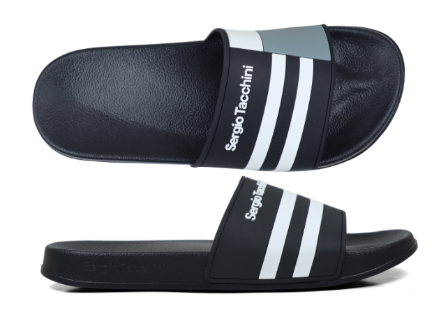 Sergio Tacchini Braga Pool Sliders Black Ultimate/Gray/White