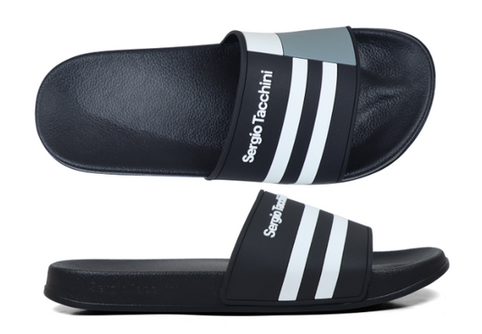 Sergio Tacchini Braga Pool Sliders Black Ultimate/Gray/White