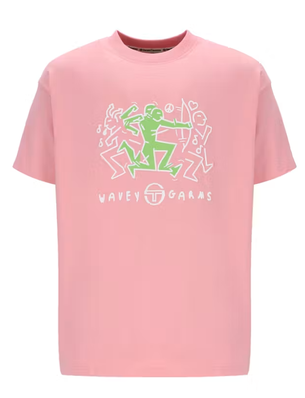 Sergio Tacchini x Wavey Garms Tempo Rave T-shirt Peony