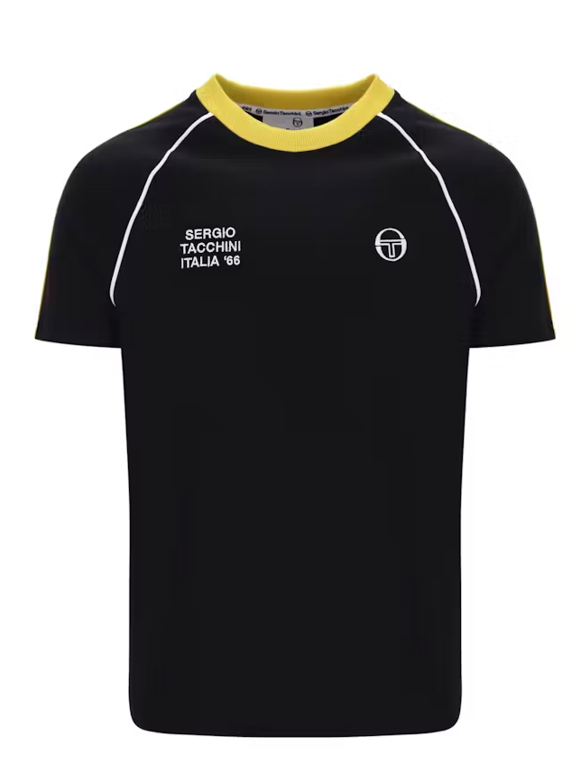 Sergio Tacchini Ghibli Davies T-Shirt Black/Mango Mint/White