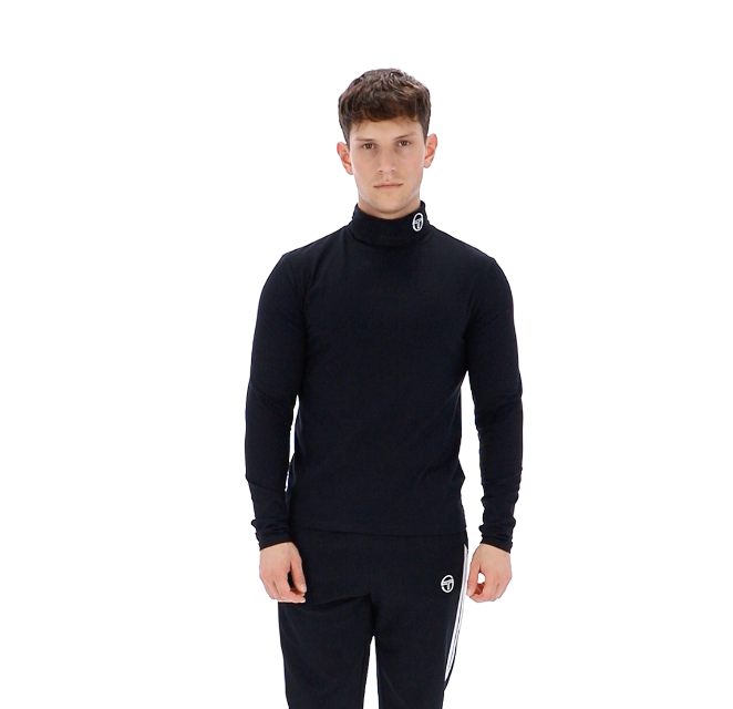 Sergio Tacchini Edward Roll Neck Jumper Black/Gold Lurex