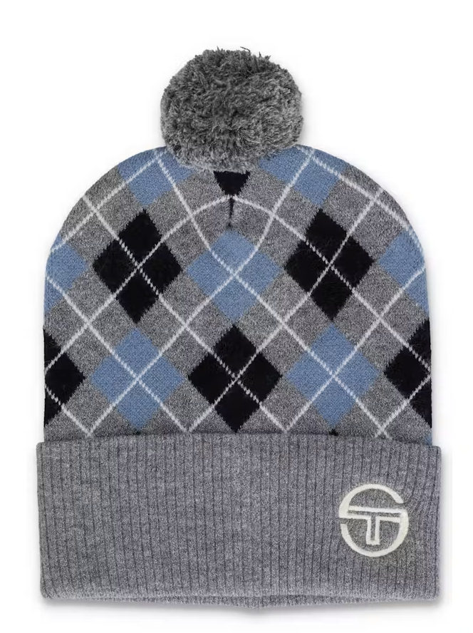 Sergio Tacchini Hamilton Beanie Hat Charcoal Marl/Black/County Blue