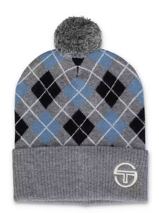 Sergio Tacchini Hamilton Beanie Hat Charcoal Marl/Black/County Blue