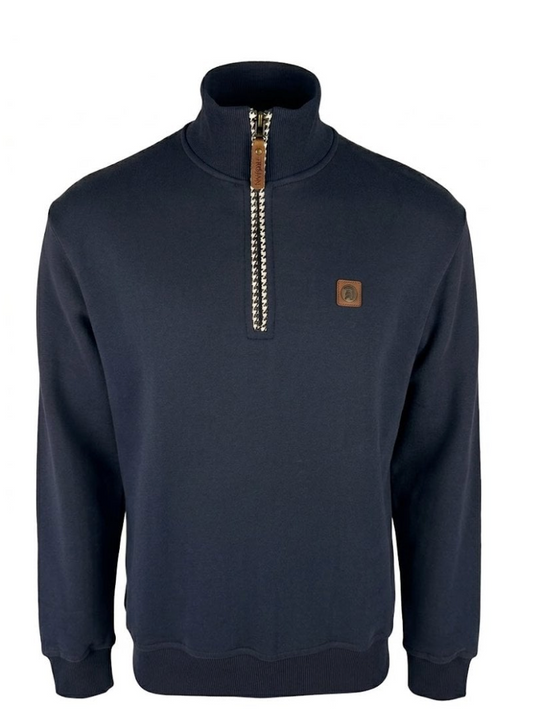 Trojan Quarter Zip Trim Sweat Navy