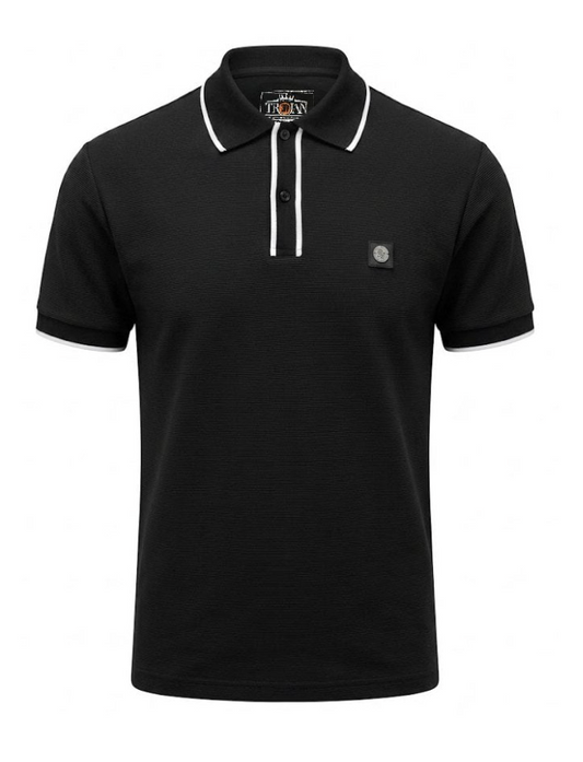 Trojan Mono Ottoman Rib Polo Black