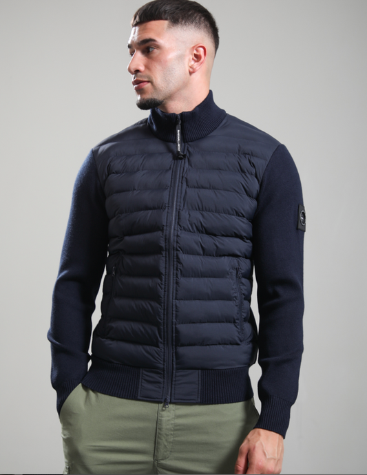 Marshall Artist Aldgate Hybrid Knit Jacket Navy