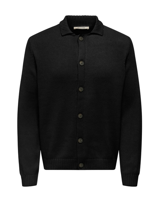 Only & Sons Onsjacob Reg Long sleeve Knitted Cardigan Black