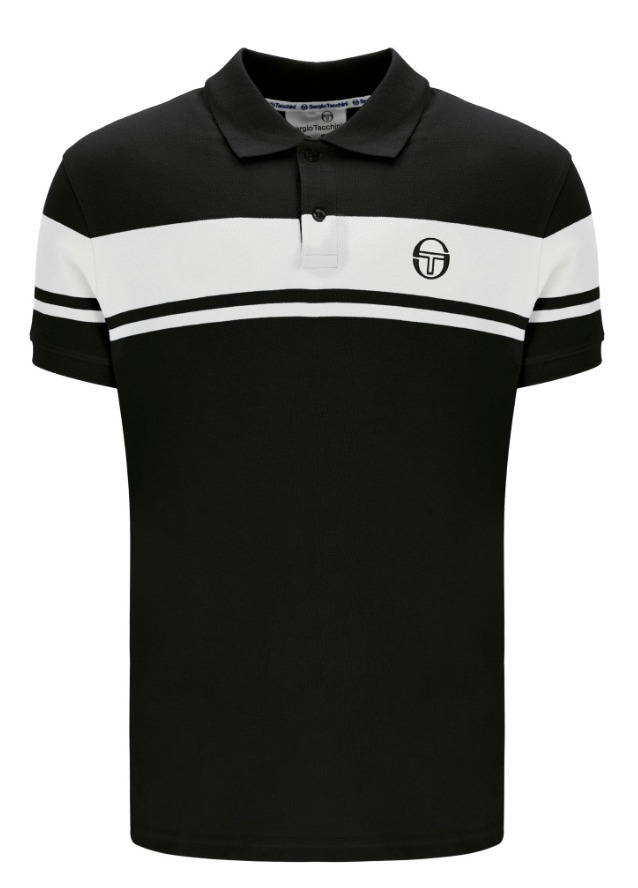 Sergio Tacchini Young Line Polo Shirt Black/White - RD1 Clothing