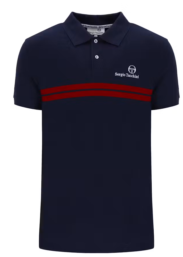 Sergio Tacchini New Supermac Polo Shirt Maritime Blue/Adrenaline Rush