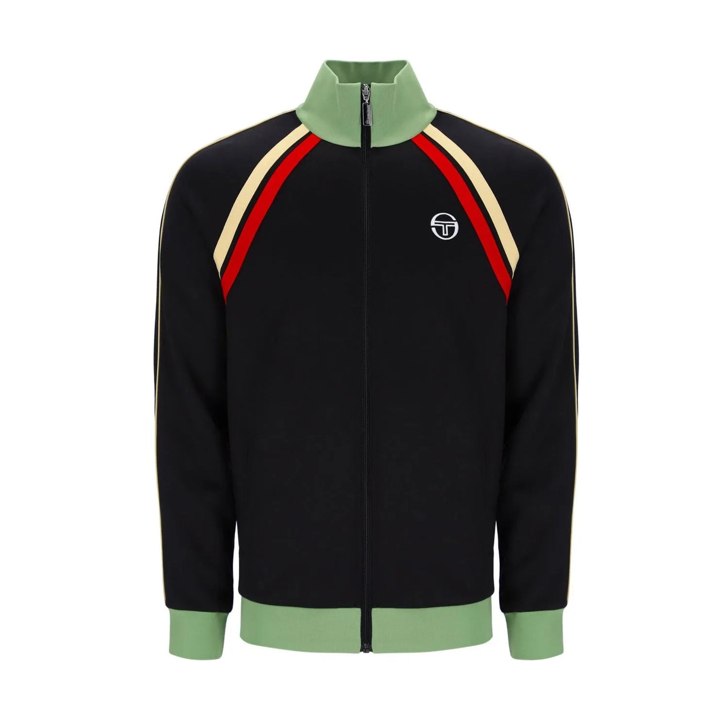 Sergio Tacchini Ghibli Regular Fit Long Sleeve Track Top - Black/Jade Green