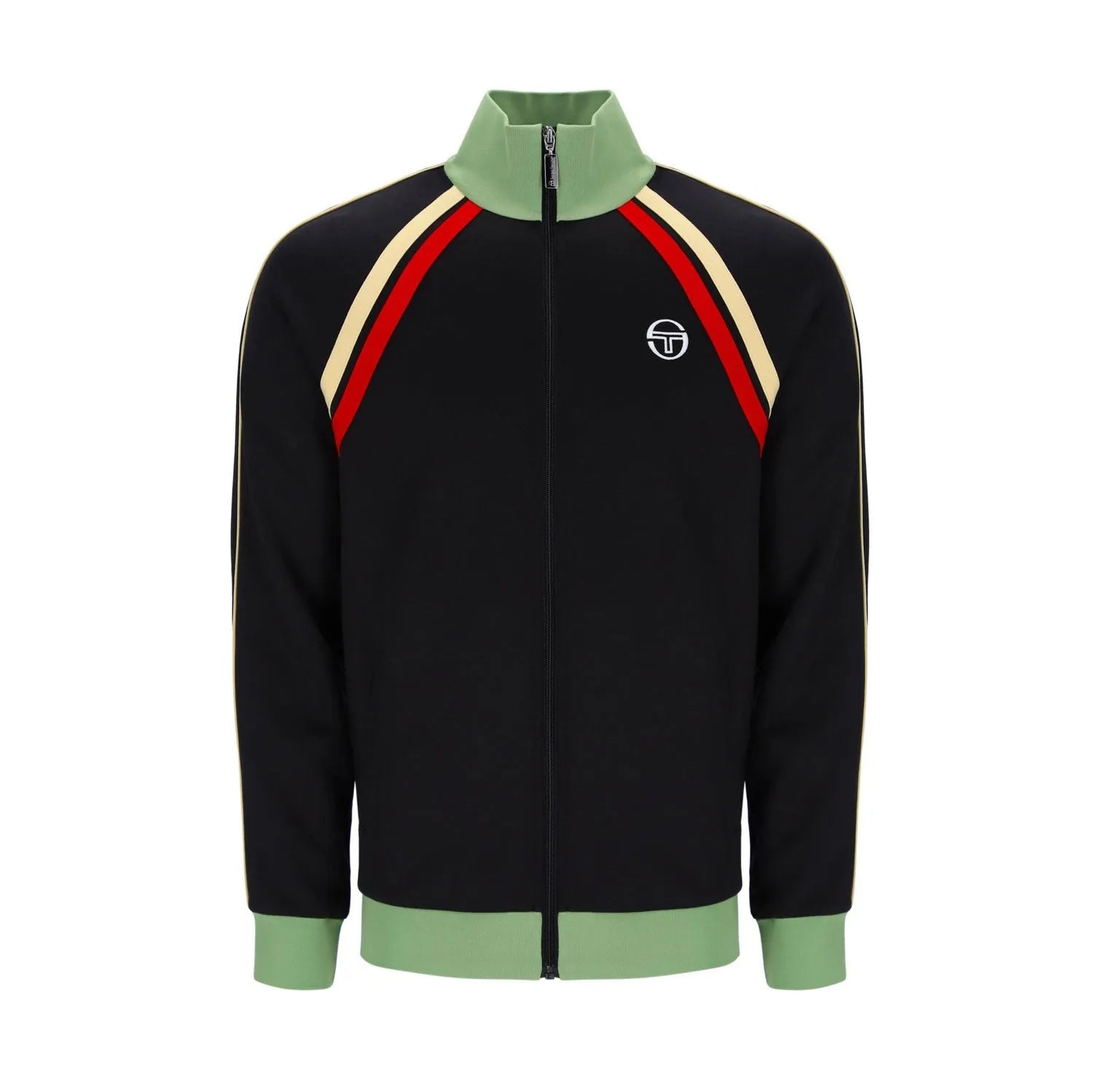 Sergio Tacchini Ghibli Regular Fit Long Sleeve Track Top - Black/Jade Green