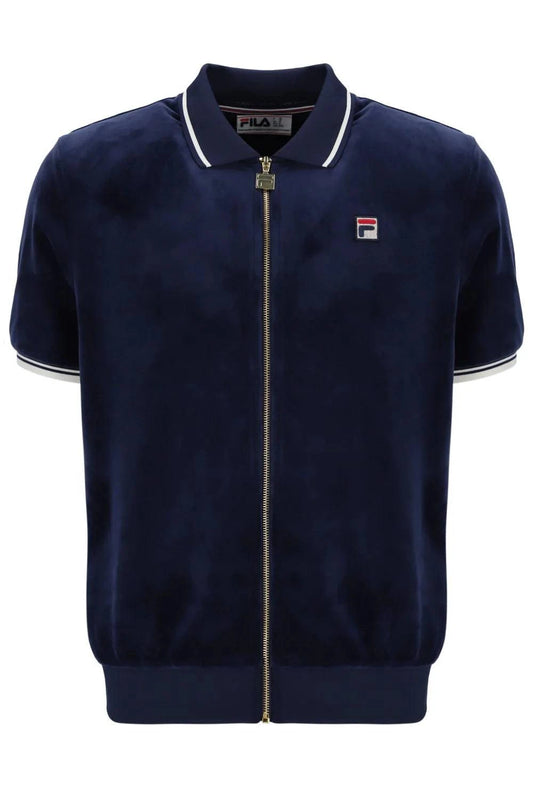 Fila Terry Velour Polo in Navy - RD1 Clothing