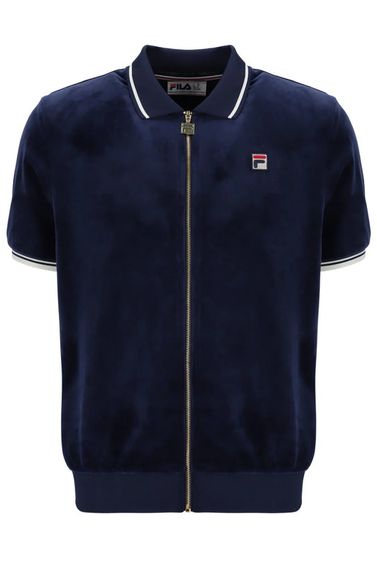 Fila Terry Velour Polo in Navy