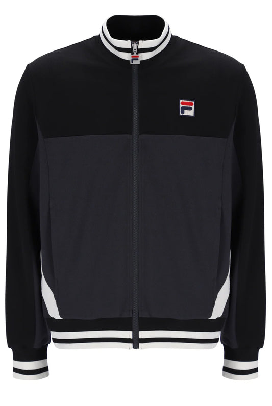 Fila Vintage Tiebreaker Funnel Neck Track Jacket Black/Charcoal/Gardenia