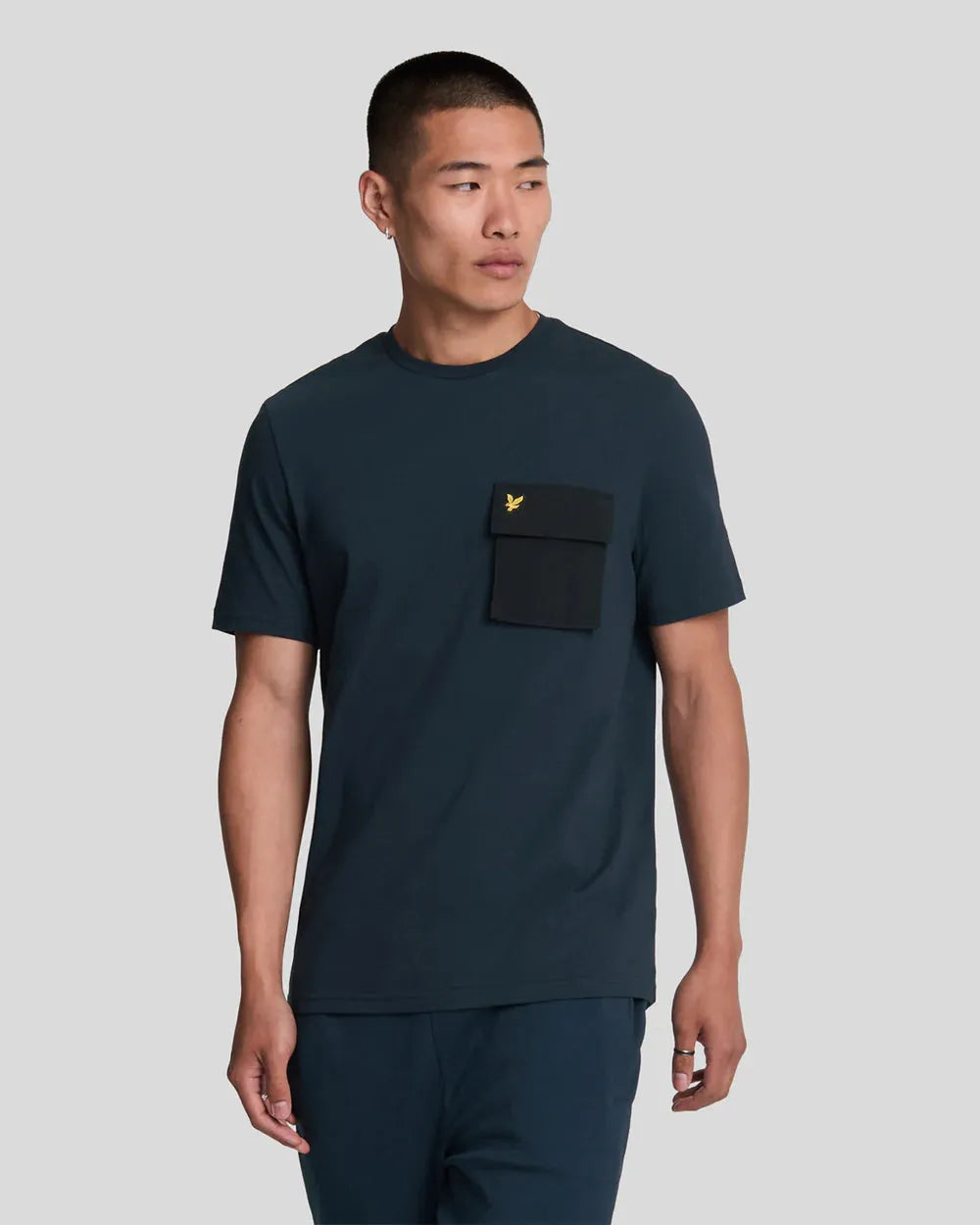 Lyle & Scott Woven Pocket T-Shirt In Dark Navy