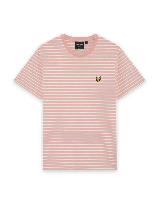Lyle & Scott Breton T-Shirt Dark Pink Grapefruit/White