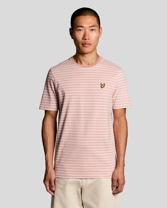 Lyle & Scott Breton T-Shirt Dark Pink Grapefruit/White - RD1 Clothing