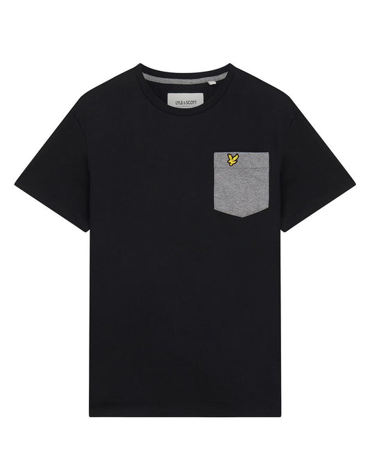 Lyle & Scott Contrast Pocket T-Shirt Jet Black/ Gunmetal