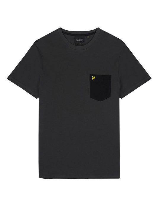 Lyle & Scott Contrast Pocket T-Shirt Gunmetal/Jet Black