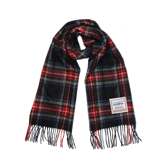 Carlyle Black Stewart Tartan Woollen Scarf Heritgae