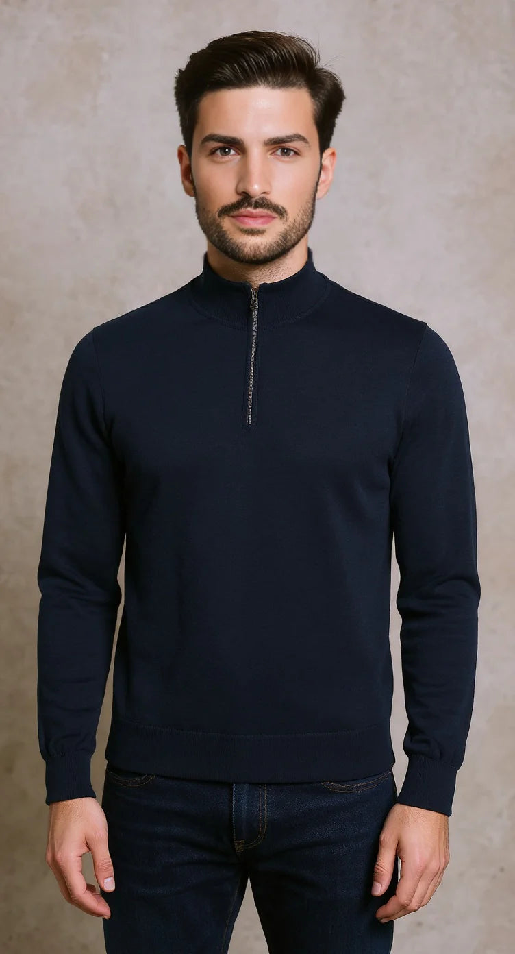 Arthur & Russell Quarter Zip Navy - RD1 Clothing