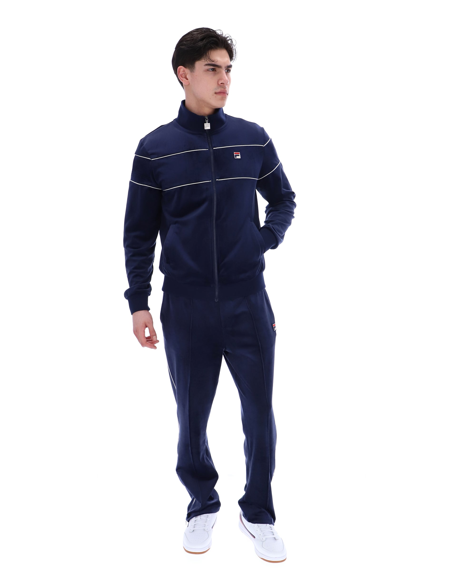 Fila Vintage Vittorio Velour Track Top Navy/Gardenia - RD1 Clothing