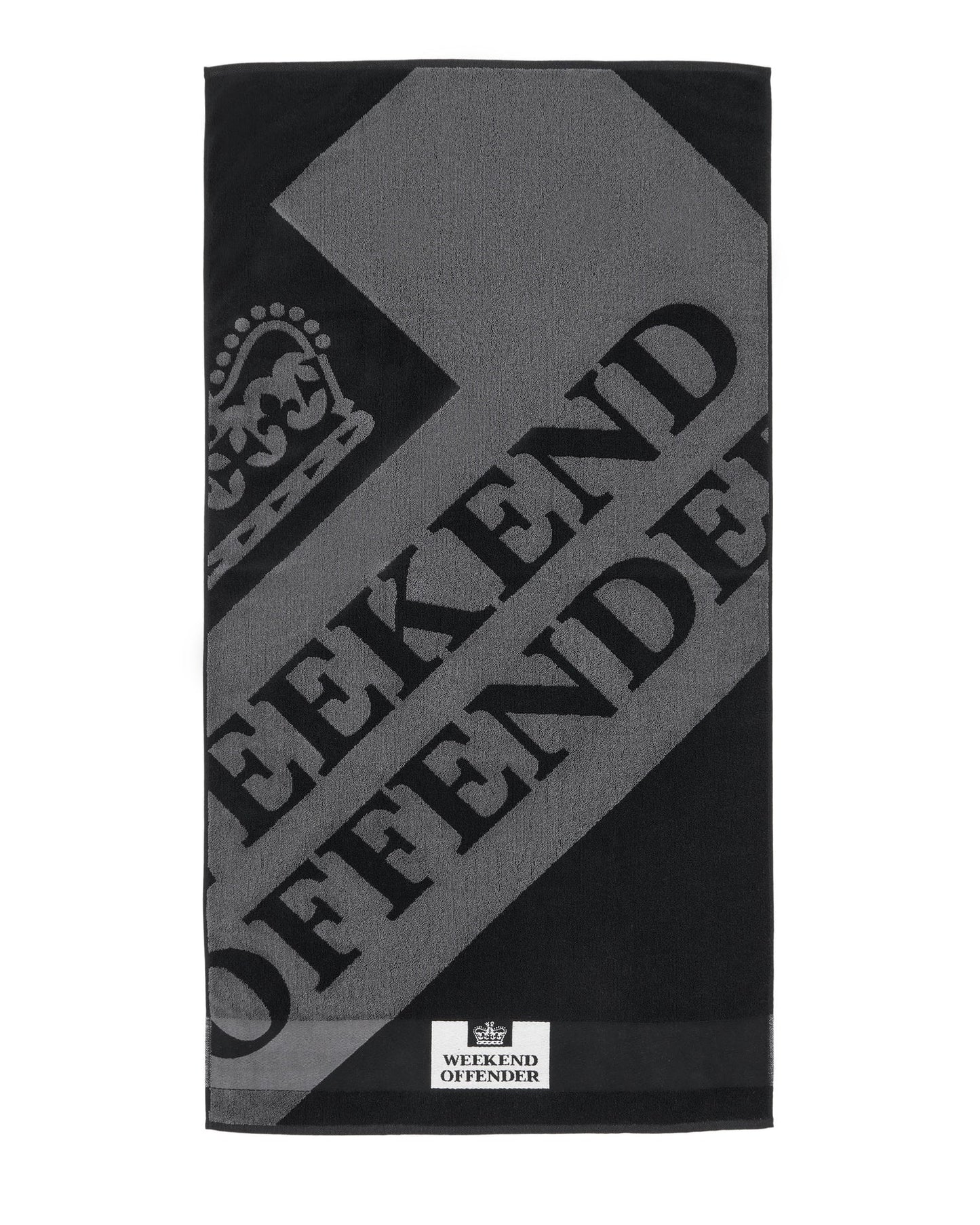 Weekend Offender Beach Towel Black/Grey Large Diagonal Logo Black - RD1 Clothing
