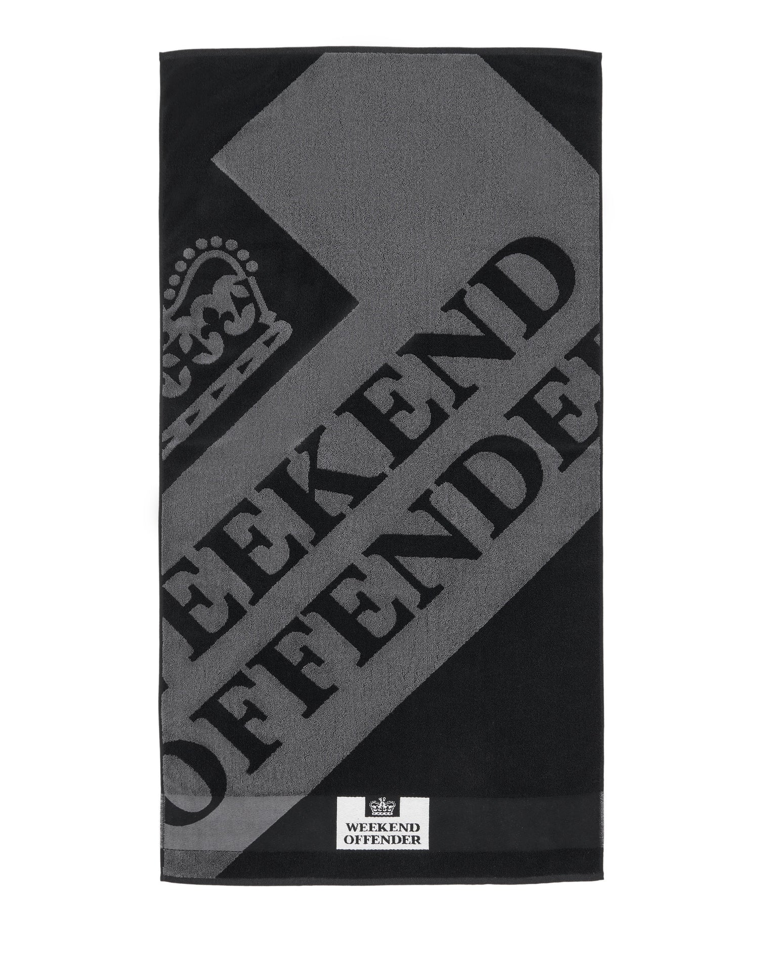 Weekend Offender Beach Towel Black/Grey Large Diagonal Logo Black - RD1 Clothing