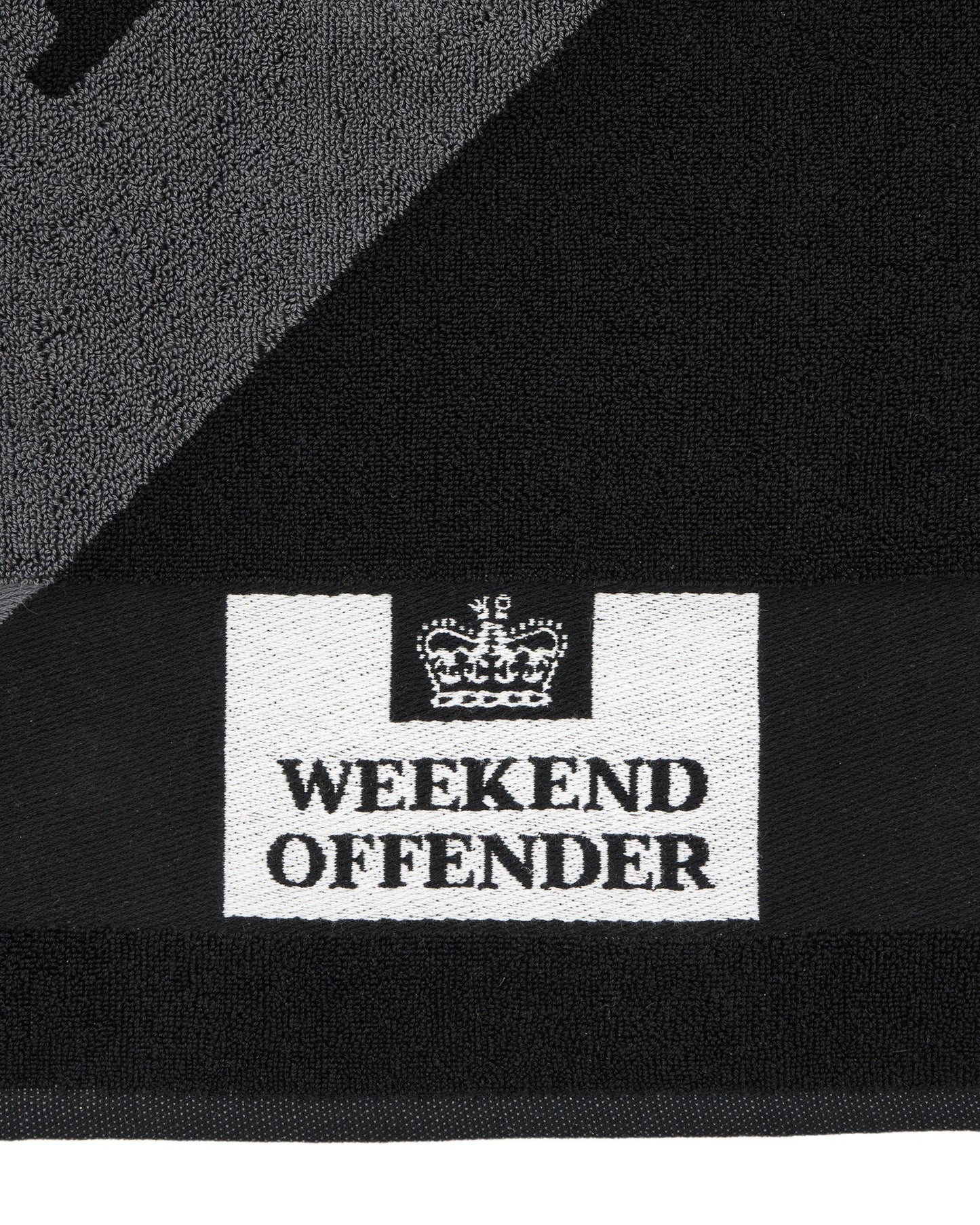 Weekend Offender Beach Towel Black/Grey Large Diagonal Logo Black - RD1 Clothing