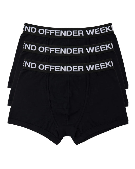 Weekend Offender Boxer Shorts Pack Of 3 Black - RD1 Clothing
