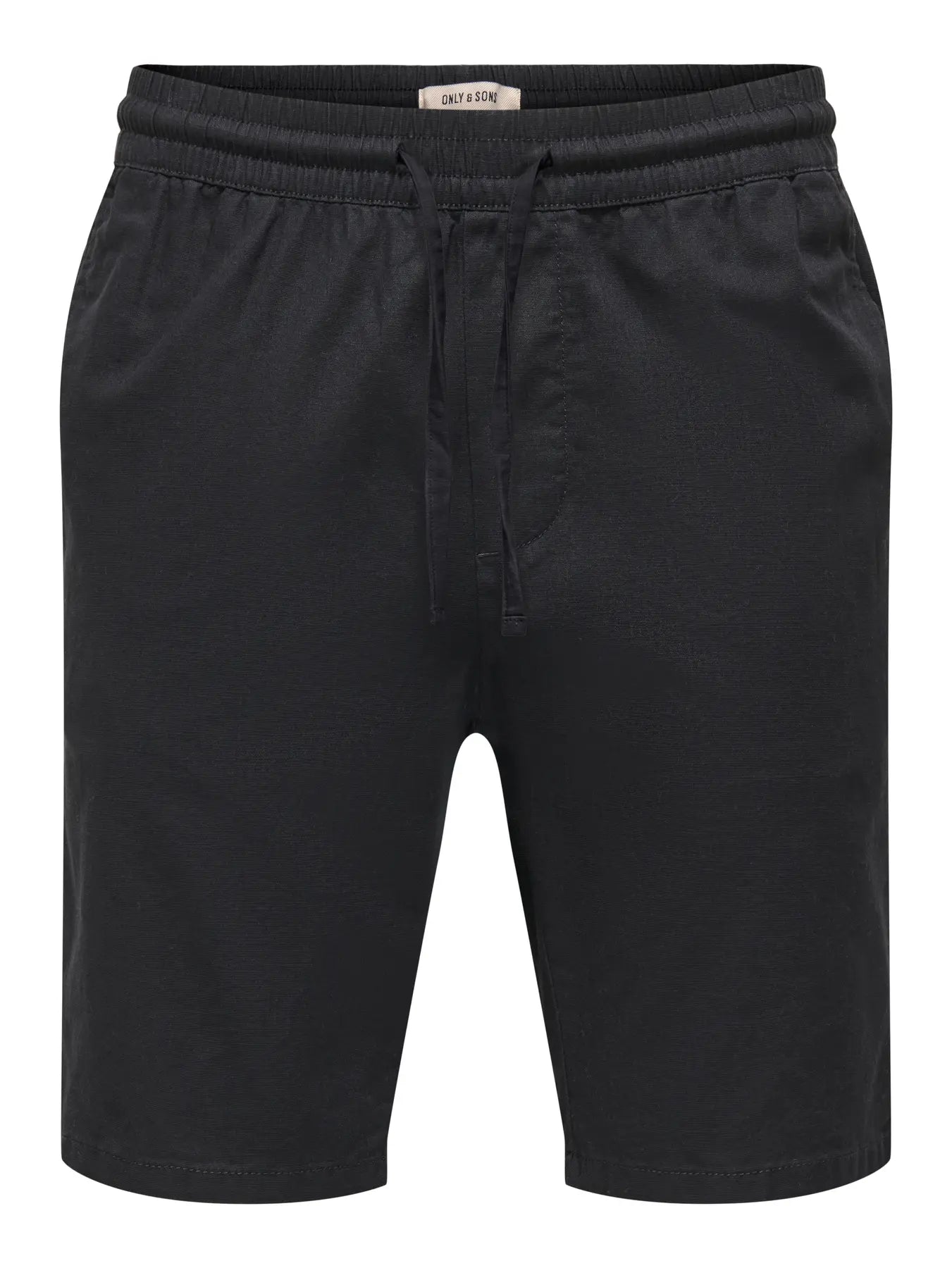 Only & Sons Onsreid Slim Slub Shorts Black - RD1 Clothing