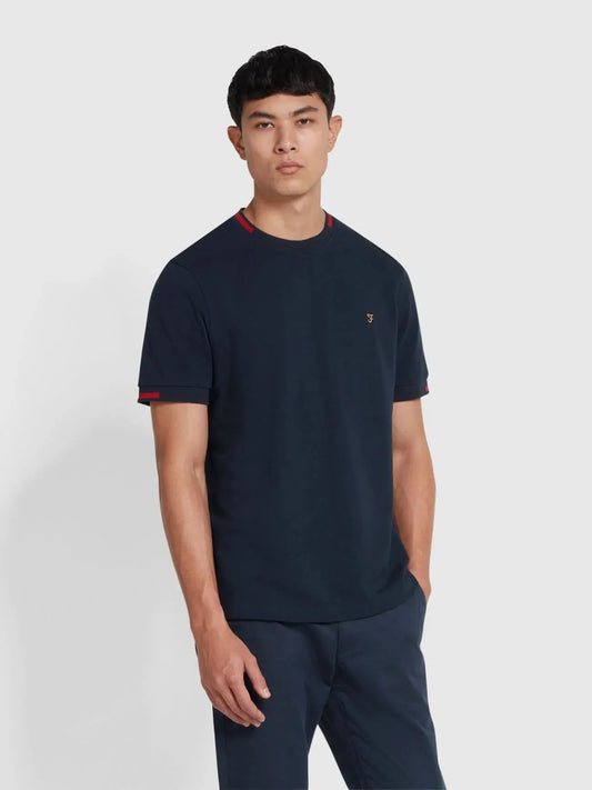 Farah Bedingfield Tipping Tee In True Navy