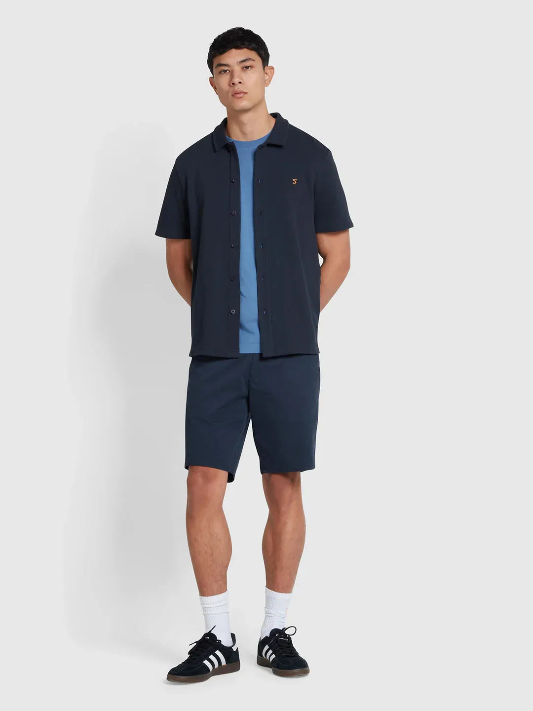 Farah Danny Reg SS Tee In Sheaf Blue