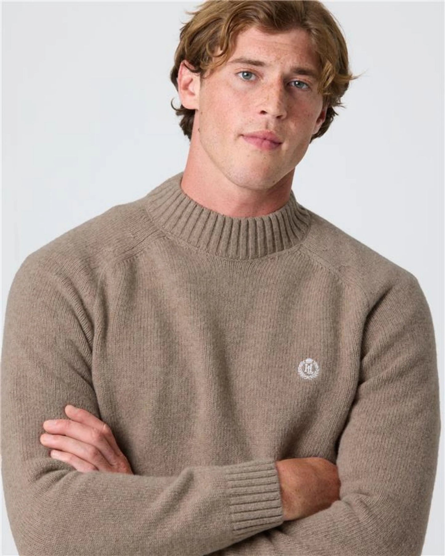 Henri-Lloyd Clew Mock Neck Jumper Sand