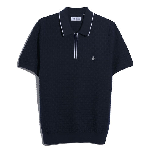 Original Penguin Links Stitch Quarter Zip Dark Sapphire