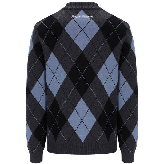 Sergio Tacchini Marco Cardigan Charcoal Marl/Black/County Blue