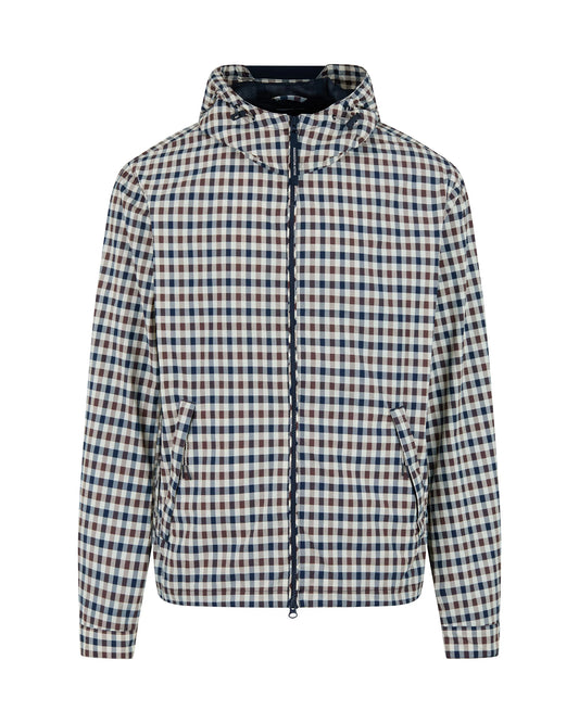 Aquascutum Lamina Hooded Jacket Club Check - RD1 Clothing